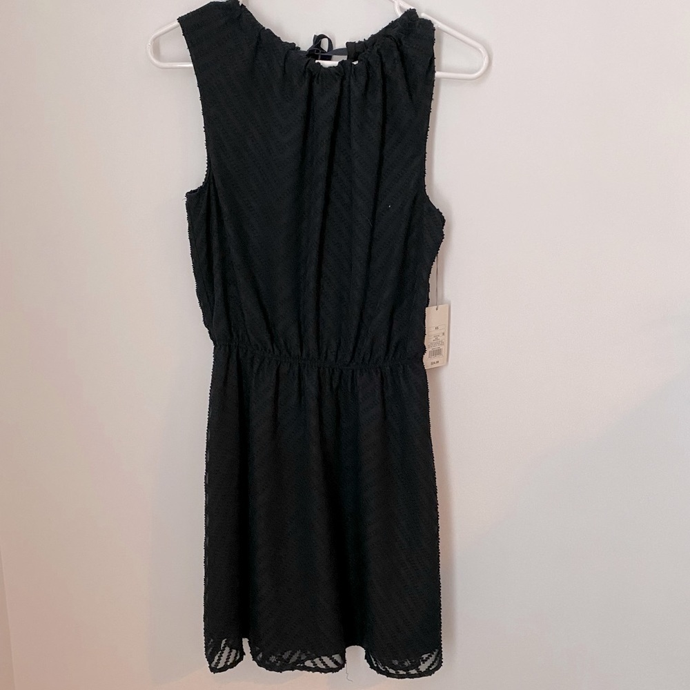 A New Day NWT Black Chiffon High Neck Sleeveless Mini Dress